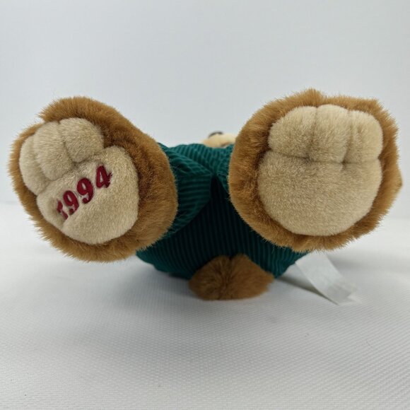 Vintage 1994 Kmart Teddy Bear Lane Christmas Bear Holiday Overalls Hat Bow 18" - Picture 3 of 13